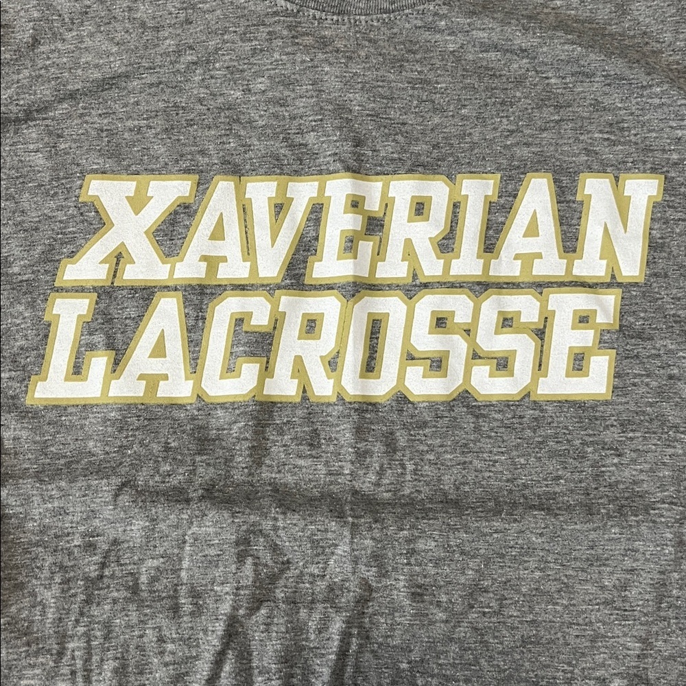 The Nike Tee Lacrosse Graphic Long Sleeve Shirt Gray Size XL